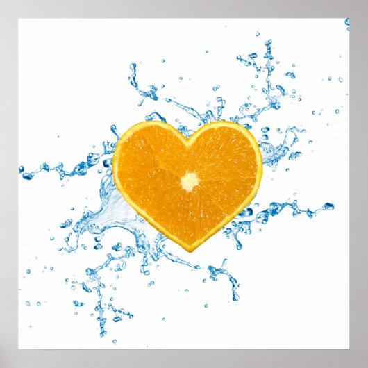 Poster Slice of Heart-Shaped Orange (Devant)