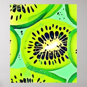Poster Slices Kiwi : Vibrant et frais