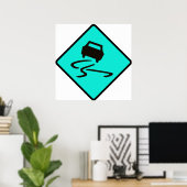 Poster Slippere quand Wet Road Signal de circulation Aust (Bureau à domicile)