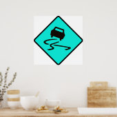 Poster Slippere quand Wet Road Signal de circulation Aust (Cuisine)