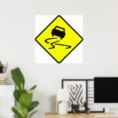 Poster Slippere quand Wet Road Signal de circulation Aust (Bureau à domicile)