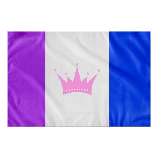 Poster SlipperyJoe glisser le drapeau de fierté violet bl (Devant)