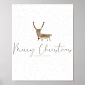 Poster SlipperyJoe Joyeux rennes de Noël renne rouge nez (Devant)