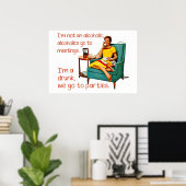 Poster SlipperyJoe socialiser la fête de la boisson vinta (Bureau à domicile)