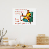 Poster SlipperyJoe socialiser la fête de la boisson vinta (Cuisine)