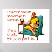 Poster SlipperyJoe socialiser la fête de la boisson vinta (Devant)