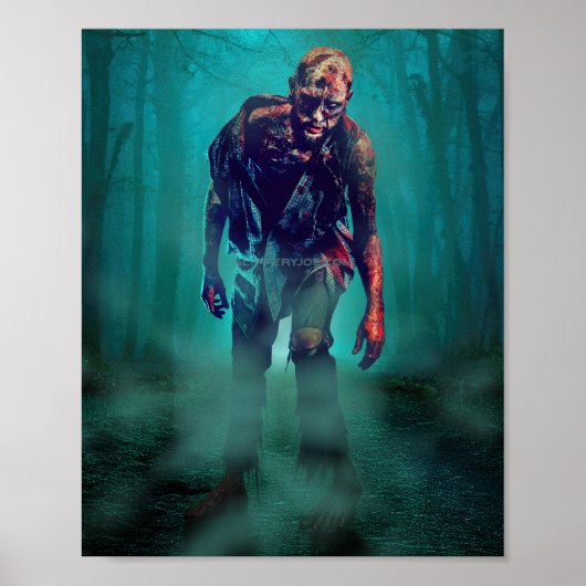 Poster SlipperyJoe terrifiante figure de zombie isolée om (Devant)