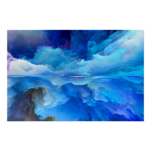 Poster SlipperyJoe's abstrait nuage artwork coloré surr