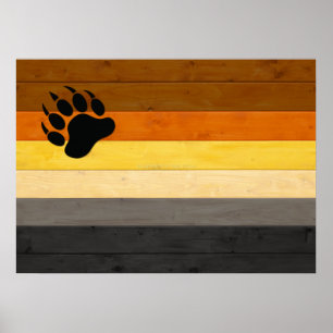 Poster SlipperyJoe's Bear Pride drapeau de la texture du