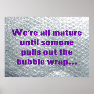 Poster SlipperyJoe's Bubble Wrap pop drôle dire pur