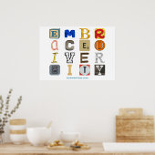 Poster SlipperyJoe's embrasse diversité lettres découpées (Cuisine)