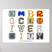 Poster SlipperyJoe's embrasse diversité lettres découpées (Devant)