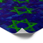 Poster SlipperyJoe's Hanukkah rangées vertes Étoiles de D (Coin)