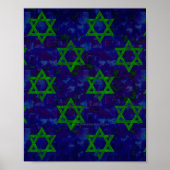 Poster SlipperyJoe's Hanukkah rangées vertes Étoiles de D (Devant)