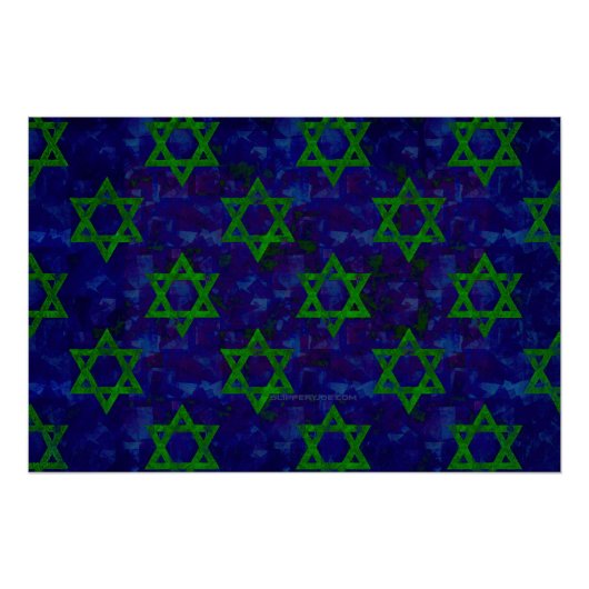 Poster SlipperyJoe's Hanukkah rangées vertes Étoiles de D (Devant)