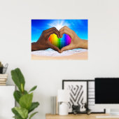 Poster SlipperyJoe's Hearted mains interraciales masculin (Bureau à domicile)