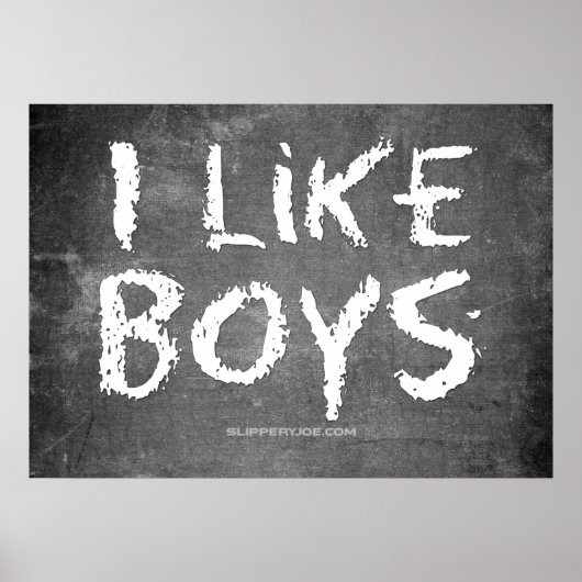 Poster SlipperyJoe's I Like Boys sale Chalkboard écriture (Devant)