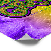 Poster SlipperyJoe's Mardi Gras couronne violet or vert w (Coin)