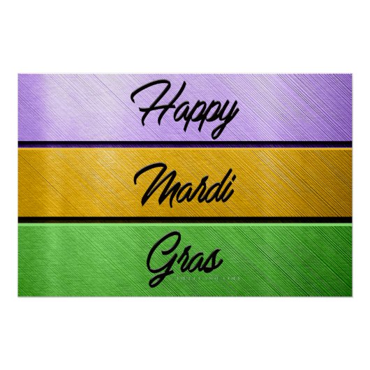 Poster SlipperyJoe's Mardi Gras or violet métal vert s (Devant)