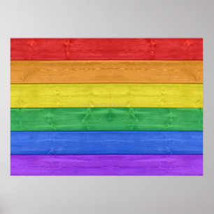 Poster SlipperyJoe's orgueil drapeau en bois couleurs arc