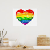 Poster SlipperyJoe's Pride Heart Scribbles forme de coeur (Cuisine)