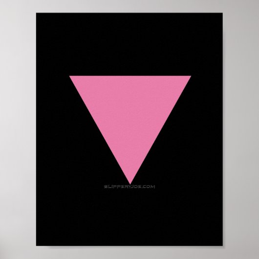 Poster SlipperyJoe's rose triangle drapeau clair rose sym (Devant)