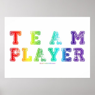 Poster SlipperyJoe's Team Player mots orgueil couleurs pl