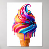 Poster SlipperyJoe's vibrante crème glacée cone classique (Devant)