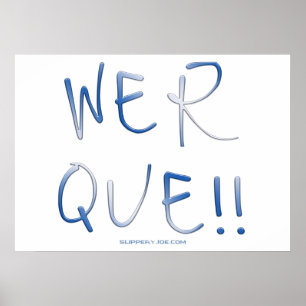 Poster SlipperyJoe's werque mot manuscrit dire phras