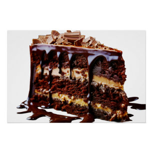 Poster SlipperyLa décadence de gâteau au chocolat pur de 