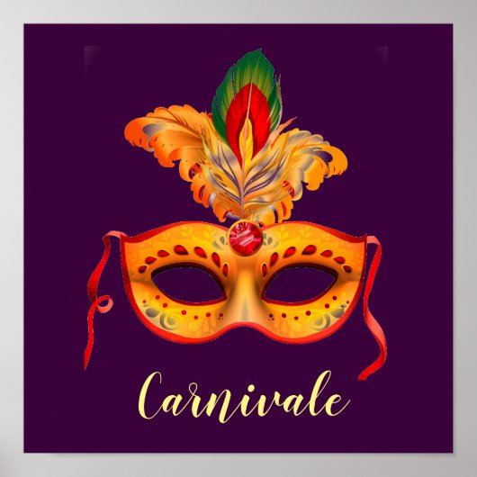 Poster slogan carnivale masque royal violet (Devant)
