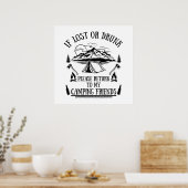 Poster Slogan de campeur drôle citations de camping et de (Cuisine)