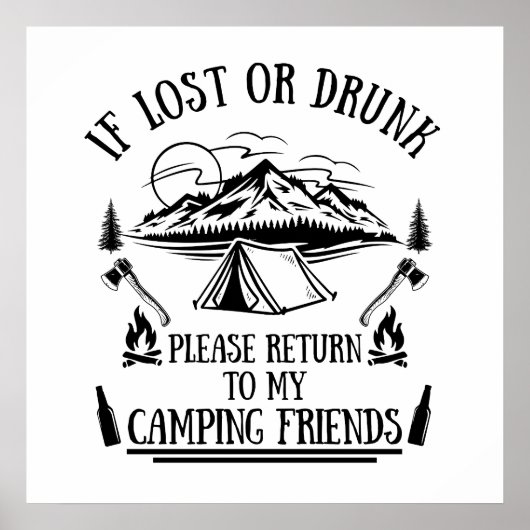 Poster Slogan de campeur drôle citations de camping et de (Devant)