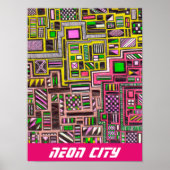 Poster slogan de Neon City pop art futuriste (Devant)