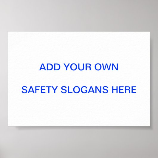 Poster Slogan de sécurité ... Faites-En Vous-Mêmes ! (Devant)