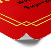 Poster slogan féministe de la superpuissance noir sur rou (Coin)