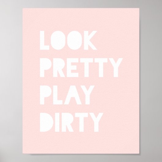 Poster Slogan rose pâle assez drôle (Devant)