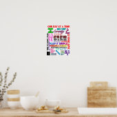 POSTER SLOGANS EN 12 ÉTAPES EN COULEUR (Cuisine)