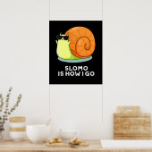 Poster Slomo Est Comment Je Passe Funny Snail Pun Dark BG (Cuisine)