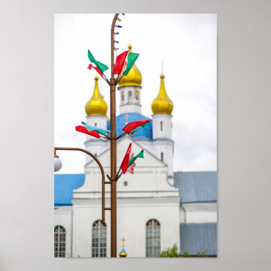 Poster Slonim Belarus Drapeau Ville Architecture Eglise (Devant)
