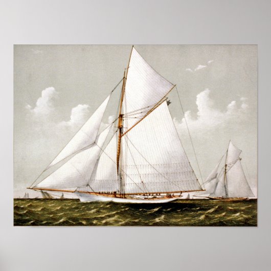 Poster Sloop Yacht Volunteer - 1887 (Devant)