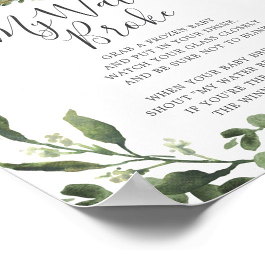 Poster Sloth Animaux Baby shower My Water Broke Signal (Coin)