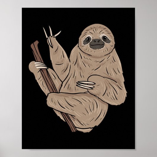 Poster Sloth Asl Gesture main sourde perte d'audition sen (Devant)