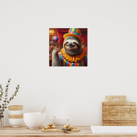 Poster Sloth Clown (Cuisine)