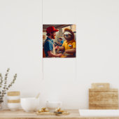 Poster Sloth Fast Food Worker (Cuisine)