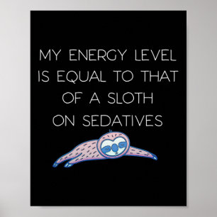 Poster Sloth Fibro Lupus Chronique Fatigue Spoonie Sleepy