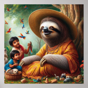 Poster Sloth Grand-mère
