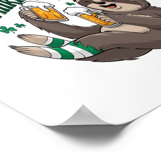Poster Sloth Irish Drinking St Patrick's Day (Coin)