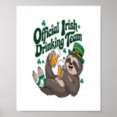 Poster Sloth Irish Drinking St Patrick's Day (Devant)
