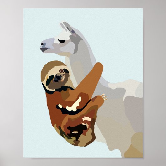 Poster Sloth Llama (Devant)